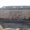 Historic Building Survey photograph, Direction facing W, Building C, East elevation showing bricked up barn door, Goshen Farm 