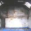 Historic Building Survey photograph, Direction facing N, Building D, Interior north elevation showing wall recesses, Goshen Farm 