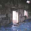 Historic Building Survey photograph, Direction facing W, Building D, Interior north elevation showing wall recesses, Goshen Farm 