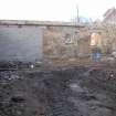 Historic Building Survey photograph, Direction facing S, Building E, Interior south elevation, East half, Goshen Farm 