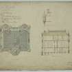 Livilands, house for Robert Smith. Plan of roof, sections.