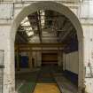 Erecting Shop (1/2 Road).  View of arched passageway to Wheel Shop Process.