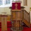 Chancel. View of pulpit.