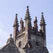 Detail of finials on tower and east gable