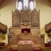View looking towards organ, pulpit and communion table. 