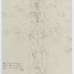 Rough sketch of decoration on W face of cross-head of St Martin's Cross, Iona. 