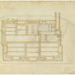 Drawing showing plan of foundations and drains, Spottiswoode House.