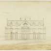 Drawing showing South elevation, Spottiswoode House.