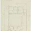 Drawing of stable offices, Thirlestane Castle, showing plan of servants apartments and lofts.