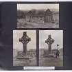 Violet Banks Photograph Album - Islay - Page 8 - View of Kildalton Chapel; Detail of Kildalton sculptured cross / High Cross. 