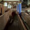 Detail of east transept gallery pews