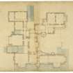 Drawing of Tynninghame House showing plan of principal floor with alterations and additions.