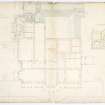 Drawing of Raehills House showing plan of principal floor with alterations and additions.