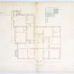 Drawing of Raehills House showing plan of bedroom floor with alterations and additions.