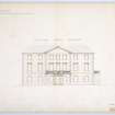 Drawing of Gilmerton House showing front elevation with alterations and additions.