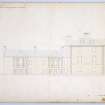 Drawing of Gilmerton House showing North elevation with alterations and additions.
