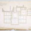 Drawing of Gosford House showing plan of timbers of principal bedroom floor.