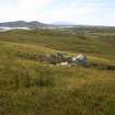 View from N of enclosure downslope from the gathering fold