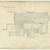 Drawing showing plan of roof of new additions, Hoddom Castle.
