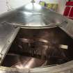 Interior. Brewhouse, 1st floor. View of one of two Mash Tuns. 