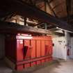 Interior. Brewhouse, 2nd floor. View of Grist Cases nos. 1 and 2.  