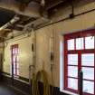 Interior. Brewhouse, 1st floor, Coppers Nos 1-3 area. View of windows along railway track side.