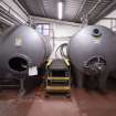 Interior. Brewhouse, ground floor. Yeast Collection Tanks 1 and 2 below Fermentation Tank area.