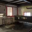 Interior. Brewhouse, 1st floor, Fermentation Room. View of quality control laboratory and cleaning area