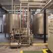 Interior. Racking and Conditioning area. View of tanks containing beer run off from the Fermentation Tanks, ready to be racked off into conditioning casks.