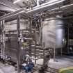 Interior. Kegging Hall. View of Pasteuriser and Sterile Buffer Tank (SBT). Pasteurising beer gives it a longer shelf life than cask conditioned beer.