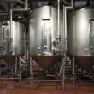 Interior. Racking and Conditioning area. View of tanks which would have contained fermented beer run off from the Fermenting Tanks and ready for racking off into casks in the floor below. 