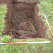 Trial Pit photograph, Film 2, TP 10, Post-excavation (with pipe), Taken from S, Amlaird