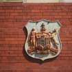 Site photograph, Station building crest, Granton Gasworks, Edinburgh, Scotland