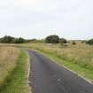 View across WW1 drying area with blast mounds of later WW2 explosives magazines visible