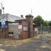 View from north west of east gate pier of the original WW1 main factory gate