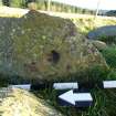 Digital photograph of perpendicular to carved surface(s), from Scotland's Rock Art project, Thorax, 2, Aberdeenshire
