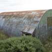 View from north east of WW2 Nissen Hut W3 inside its WW1 blast mound