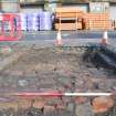 Trial Trench Evaluation photograph, Shot of brick floor [1008], Salamander and Baltic Street, Leith, Edinburgh