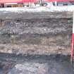 Trial Trench Evaluation photograph, South facing section of TR01, Salamander and Baltic Street, Leith, Edinburgh