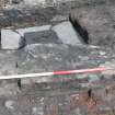 Trial Trench Evaluation photograph, Shot of curved wall [1015], Salamander and Baltic Street, Leith, Edinburgh
