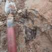 Watching Brief photograph, Film 3, Detail of degraded wood at the north-east end of deposit 005, Taken from SW, Fiddes Electricity Cable Route, Stonehaven