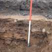 P35 dug deep with machine for geo showing positions of samples, Nethermills, Crathes, Aberdeenshire