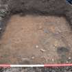 Excavation photograph, TP47 sand subsoil with animal burrows pre-excavation, Nethermills, Crathes, Aberdeenshire