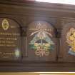 Burntisland Parish Church.  Ground floor.  Detail of painted panels on gallery level.