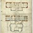 North Queensferry, Northcliff House. Plan of additions and alterations for ground and upper floors.