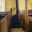 Burntisland Parish Church.  Ground floor.  View of stairs leading to gallery.