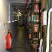 Survey photograph, Photo Survey interior bookshelf corridor on ground-floor (112), King's Quarter, University of Aberdeen