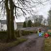 Watching Brief photograph, Trench location with Knock Hill House (left), Knock Hill House, Glenbervie, Aberdeenshire