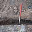 Watching Brief photograph, Section of trench under road, Knock Hill House, Glenbervie, Aberdeenshire