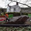 Watching Brief photograph, Trench with Knock Hill House, Knock Hill House, Glenbervie, Aberdeenshire